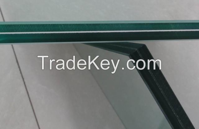 6.38mm~40.28 Mm Tinted, Color Coated Laminated Glass Buliding Glass