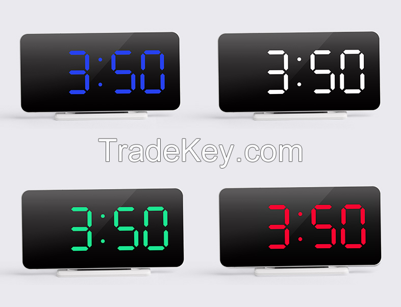 Multifunctional mirror HD LED music digital alarm clock