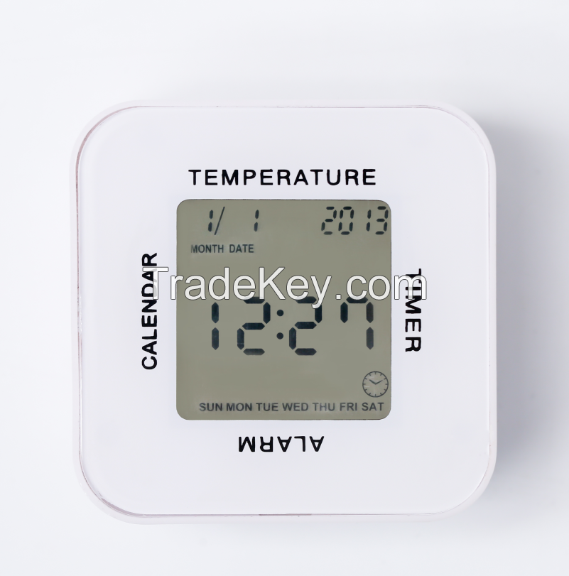 Colorful four-sided clock, shell color can be customized