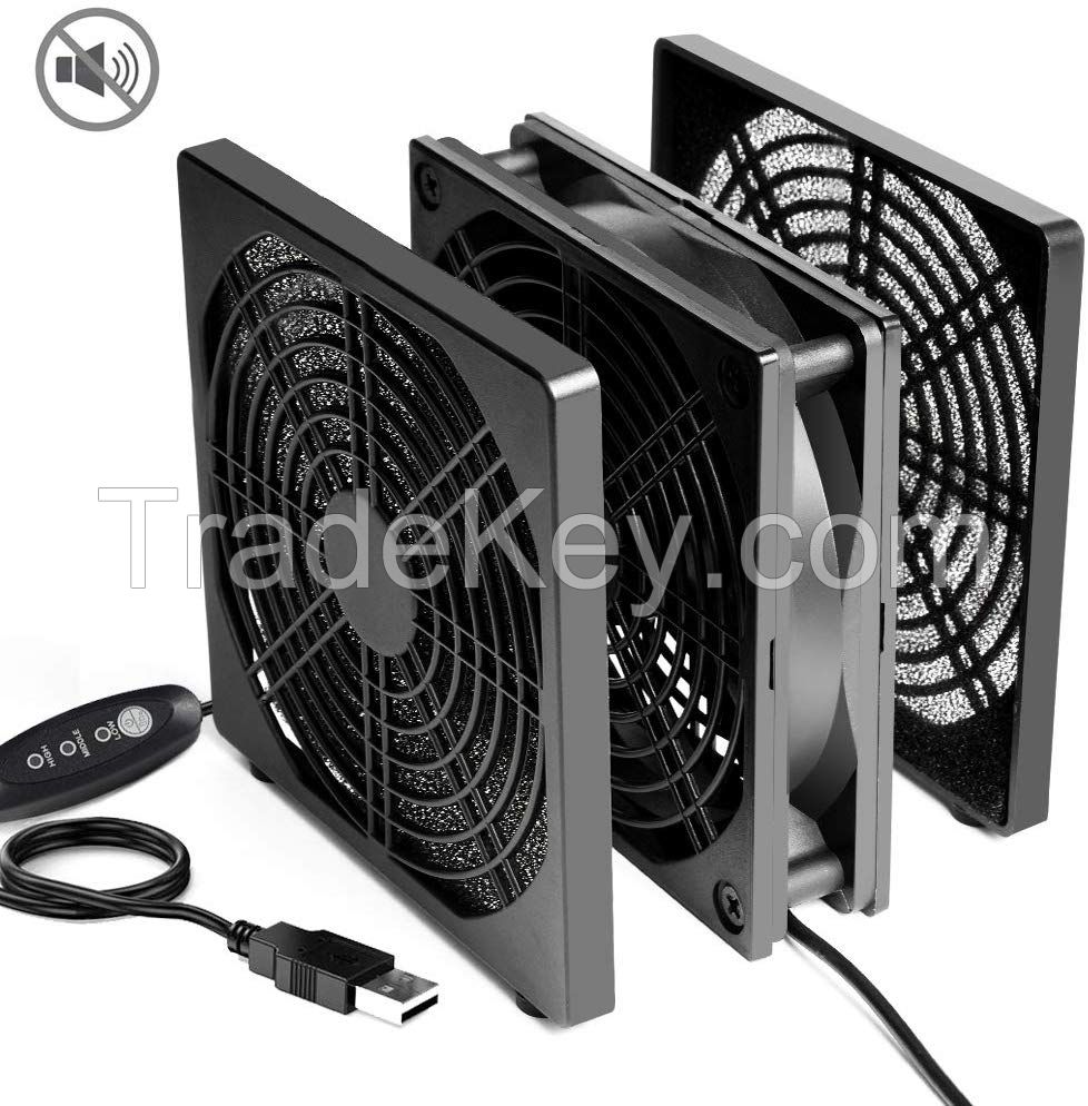 USB Fan 125mm Cooling Fan 3 Adjustable Wind Speed Computer Fan 5V Radiator  Quiet Case Fan 12cm Compatible PC Fan for Computer / PS4 / TV Box / AV Cabinet / Router