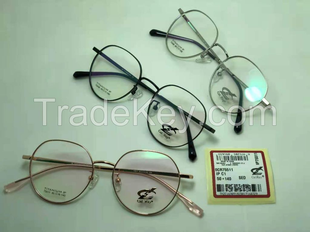 metal eyeglasses frames Cai Ray round metal frame for optical shop promotion