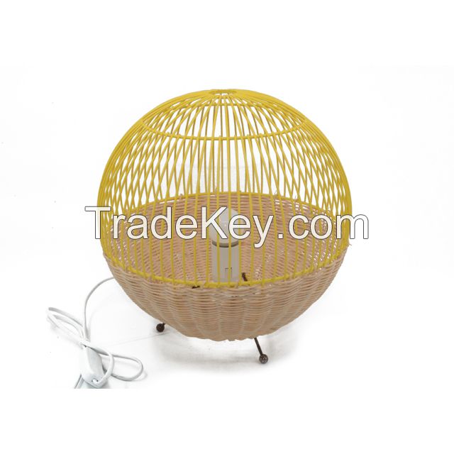 Wholesale handmade yellow natural color Woven Bedroom home hotel decor Modern Ceiling Lampshade Rattan Lamp Shade