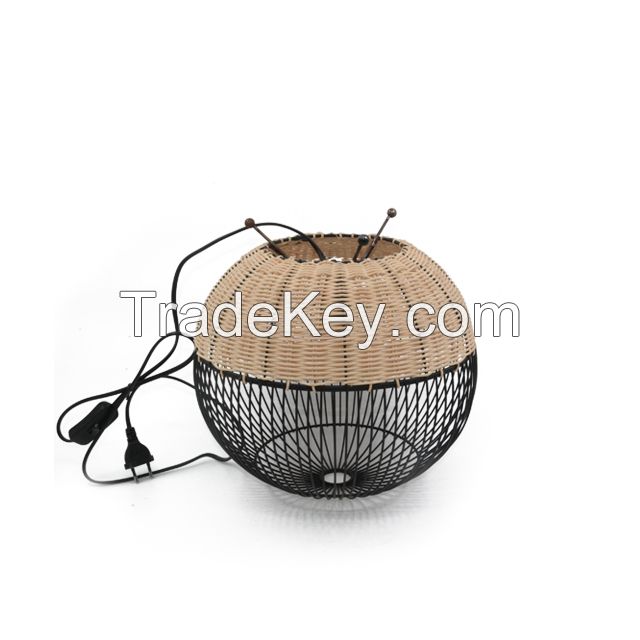 Hot sale handmade rattan metal Bamboo Pendant Wicker Light Shades Lampshades Lamp Shade hotel home decor 