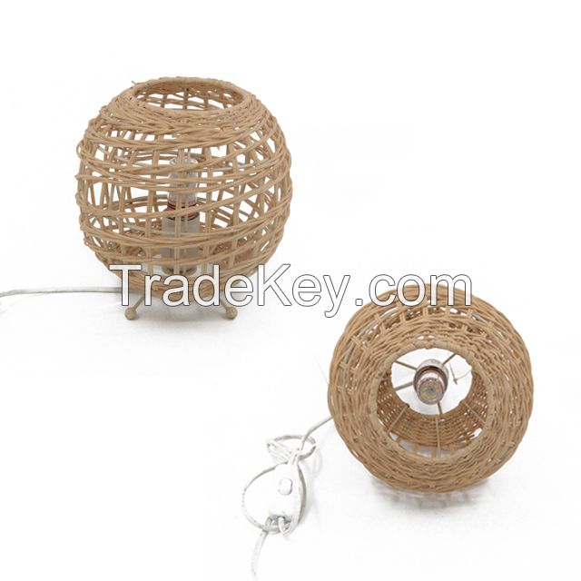 Wholesale hand knitted ball shaped Woven rattan Bedroom home hotel decor Modern Ceiling Lampshade Rattan Lamp Shade