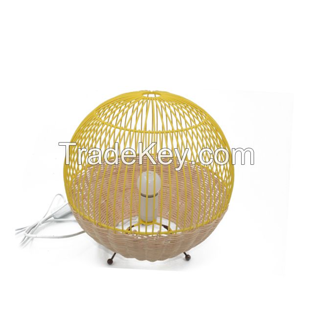 Wholesale handmade yellow natural color Woven Bedroom home hotel decor Modern Ceiling Lampshade Rattan Lamp Shade