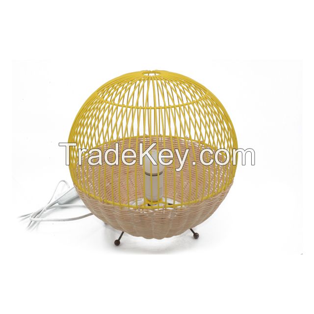 Wholesale handmade yellow natural color Woven Bedroom home hotel decor Modern Ceiling Lampshade Rattan Lamp Shade