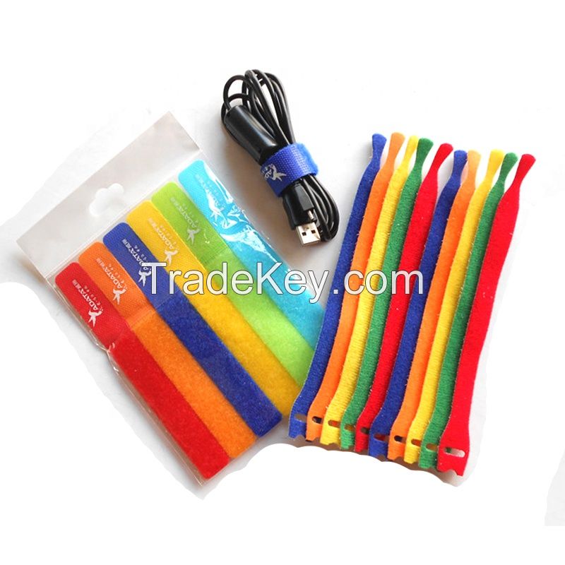 self gripping cable wire management velcro tape cable ties