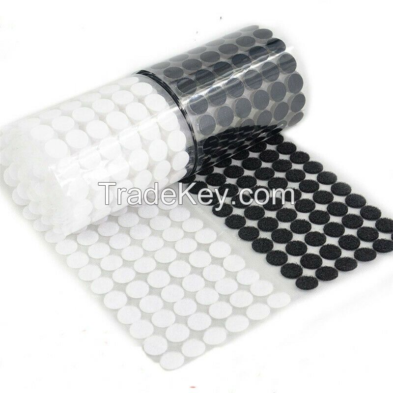 Black and white sticky back coins velcro dots tapes Self Adhesive dots