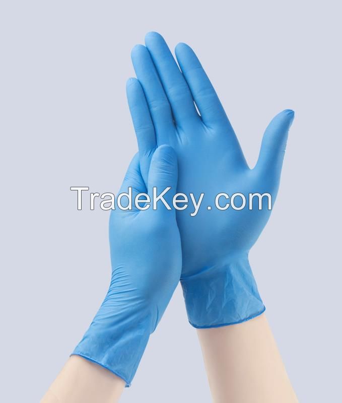 Wholesale Blue Powder Free Non-Medical Nitrile Gloves 