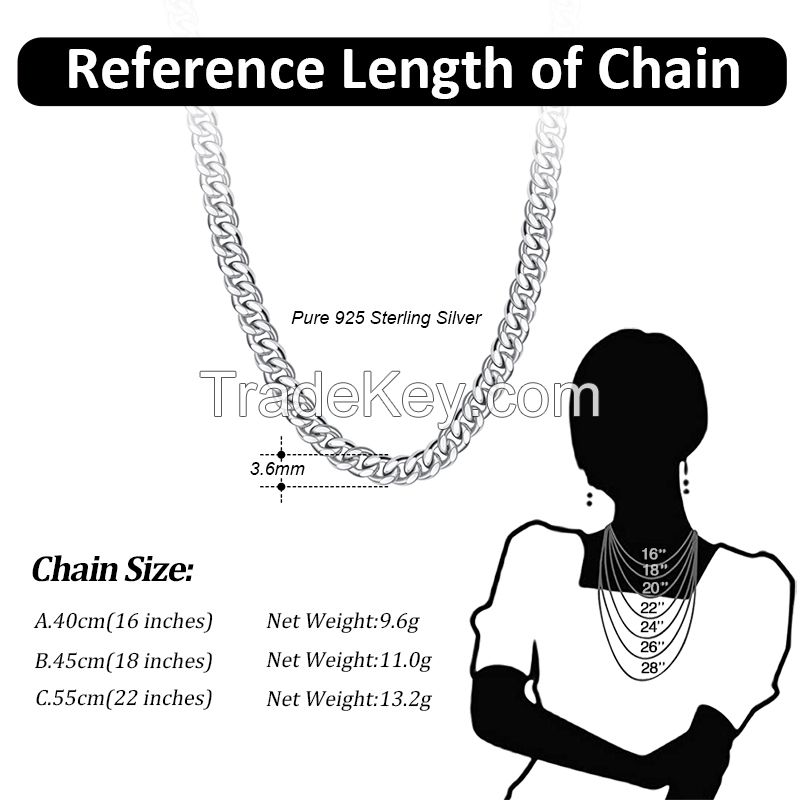 100% 925 sterling silver box ,cable, side ,snake ,paperclip ,figaro,cuba chains ,