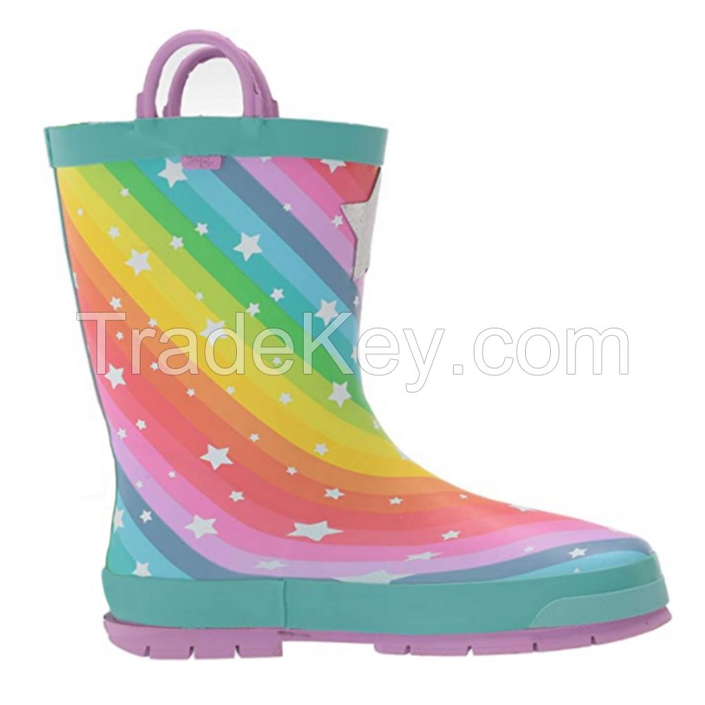 Hot selling  special waterproof chilfren rubber rain boot with handle