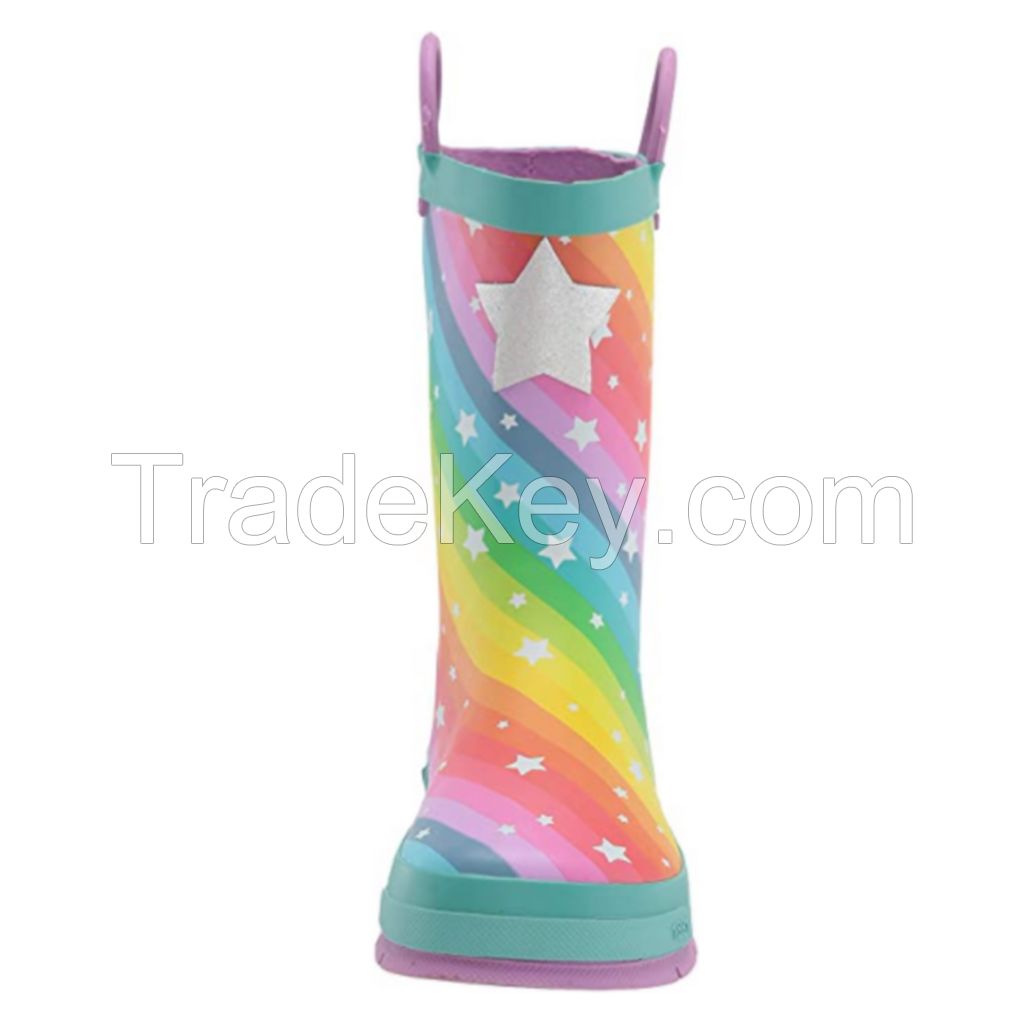 Hot selling  special waterproof chilfren rubber rain boot with handle