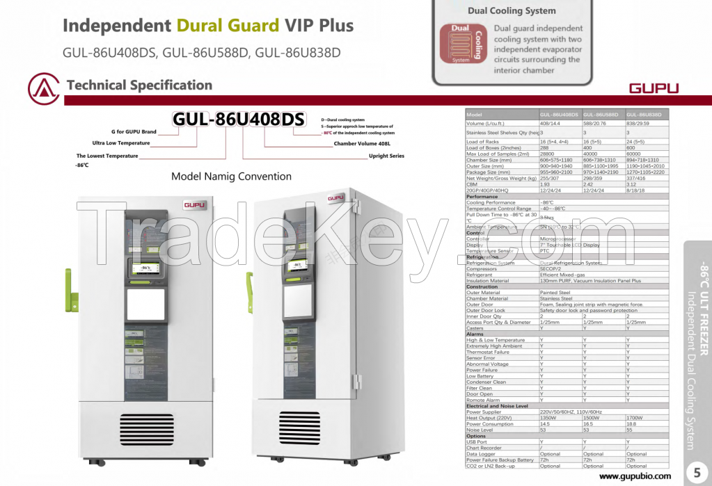 2 to -150℃ ULT Refrigeration Freezer