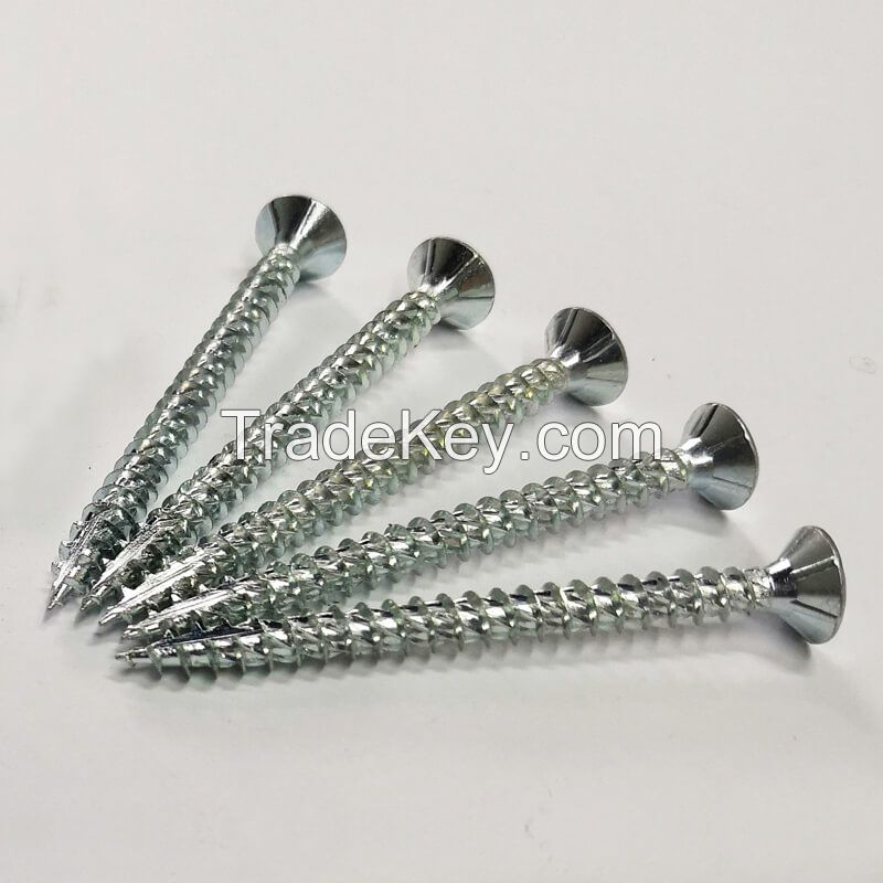 Chipboard Screw Knurling Between Thread Zinc Plated screw factory