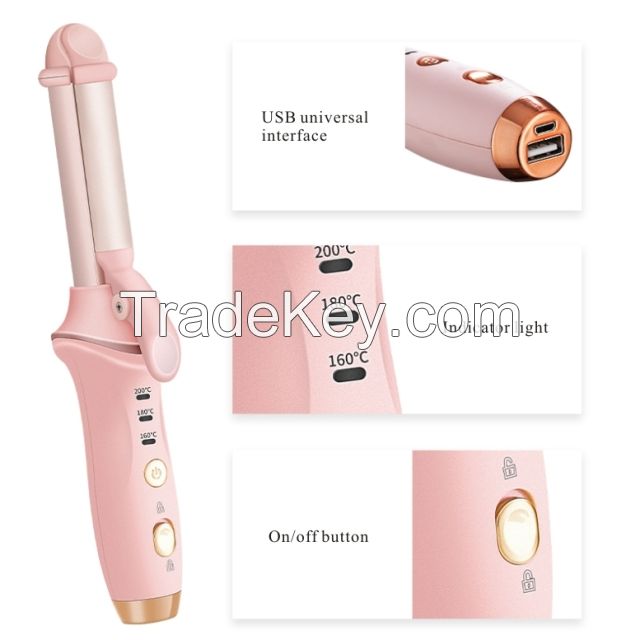 2021 Fashion design wireless hair straigntener hair curler iron 2 in 1 for hair styling