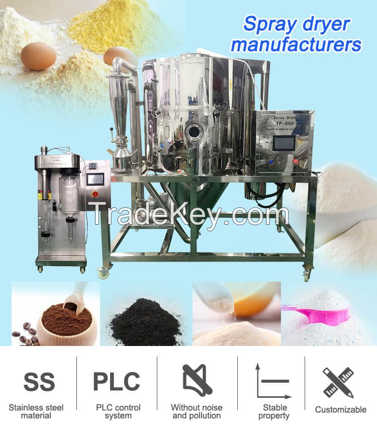 chemical and pharmaceutical machinery 2L/H 3L/H 5L/H 10L/H powder dryer machine spray dryer manufacturers