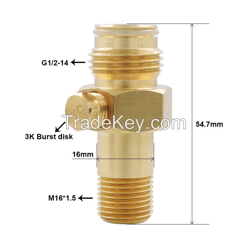 Paintball 5/8-18UNF Thread Replacement Valve CO2 Tank Brass Pin Valve