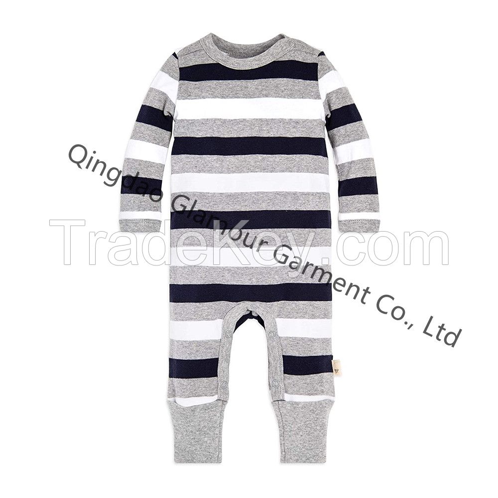 2021 Newborn Baby Cotton Bamboo Fiber Rompers Infant Jumpsuit One Piece Pajamas