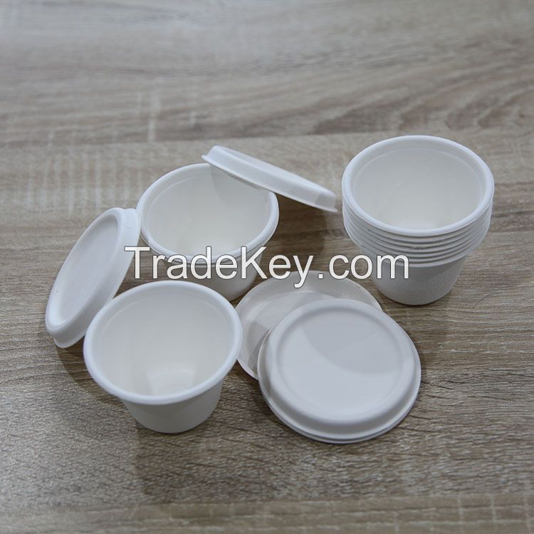 Disposable biodegradable sauce cup white salad cup