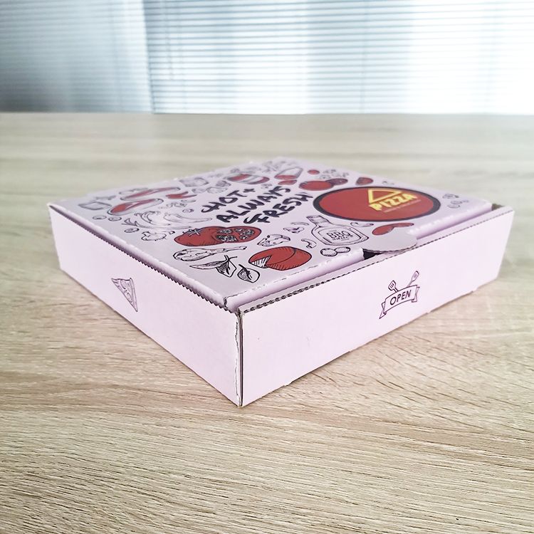 Wholesale Corrugated Paper Recyclable Eco-friendly Pizza Box Takeaway Snack Box