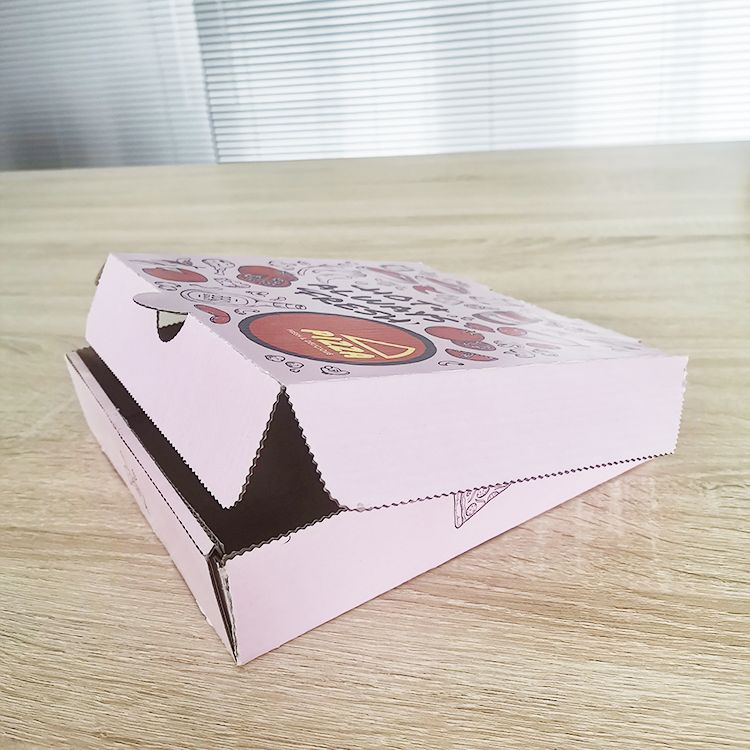 Wholesale Corrugated Paper Recyclable Eco-friendly Pizza Box Takeaway Snack Box