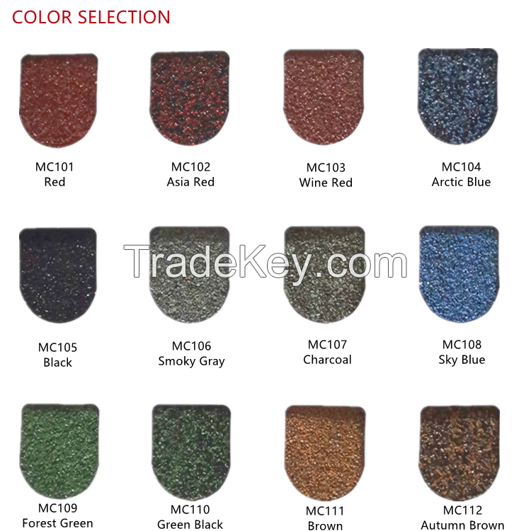 Colorful Shingle Stone Coated Metal Roofing Tile for Buildings