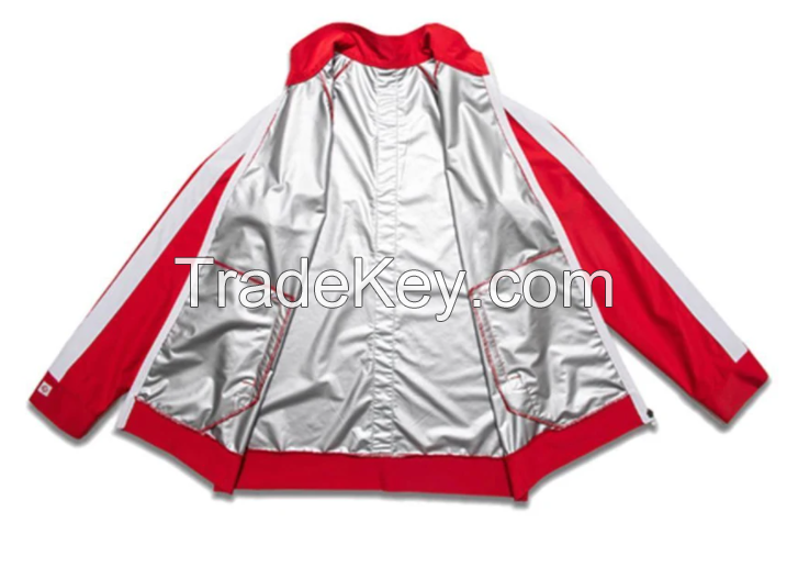 MUMUSK WOMEN SAUNA SUITS WORKOUT JACKET RED