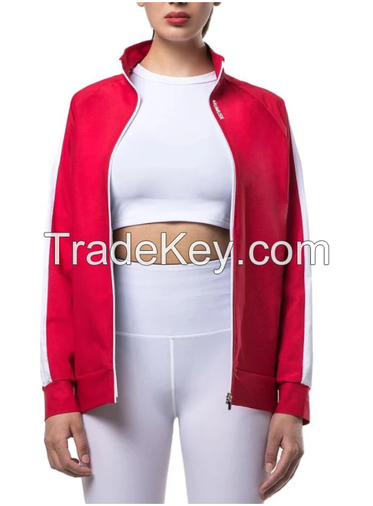 MUMUSK WOMEN SAUNA SUITS WORKOUT JACKET RED