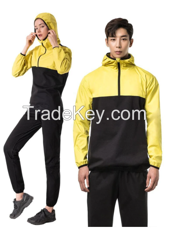 MUMUSK WOMEN ANORAK HOODIE SAUNA JACKET YELLOW