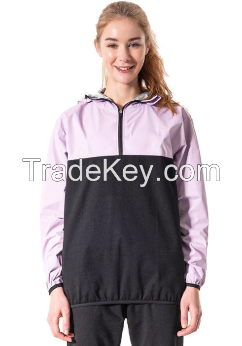 MUMUSK WOMEN ANORAK HOODIE SAUNA JACKET LAVENDER