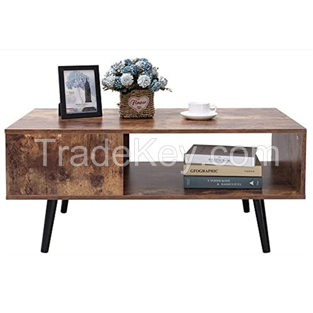 rustic color coffee table with solid wood legs