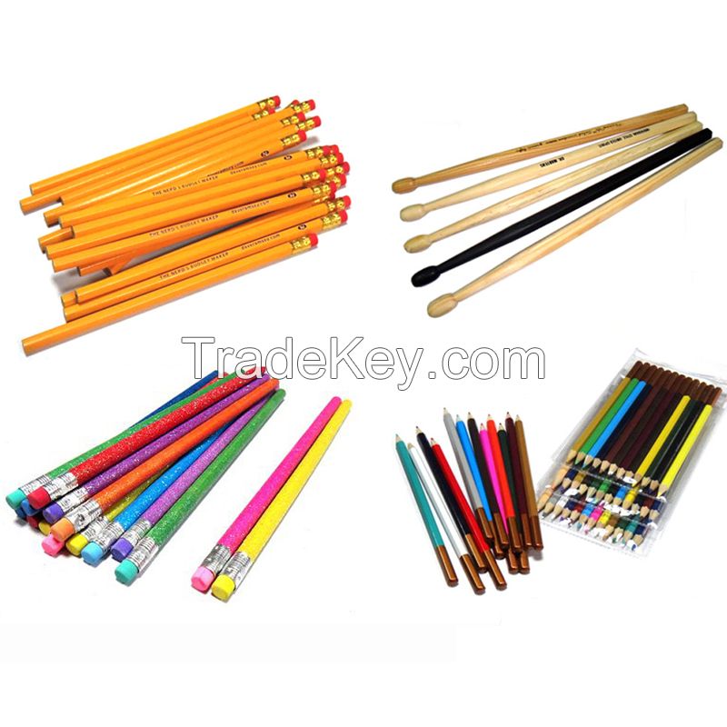 wholesale yellow colored pencils,7 inches  custom logo wooden standard 2B/HB pencil set for School, Office, Drawing and Sketching 