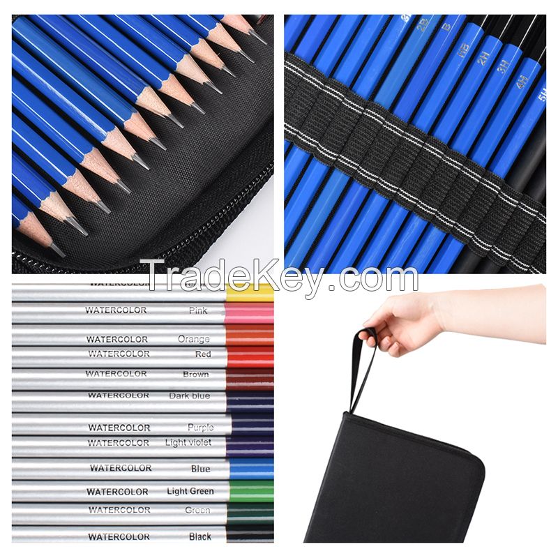 Professional Artist Assorted 72pieces Kit Sketch  Painting Color , Colored Pencils Art Set Drawing Pencil Water-soluble Metal Color Lead Supplies