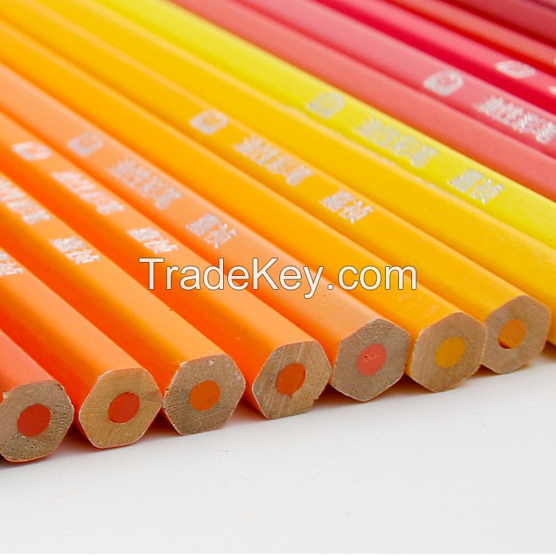 factory wholesale  Custom logo coloring pencils 12 18 24 36 48 pencil colors set for children