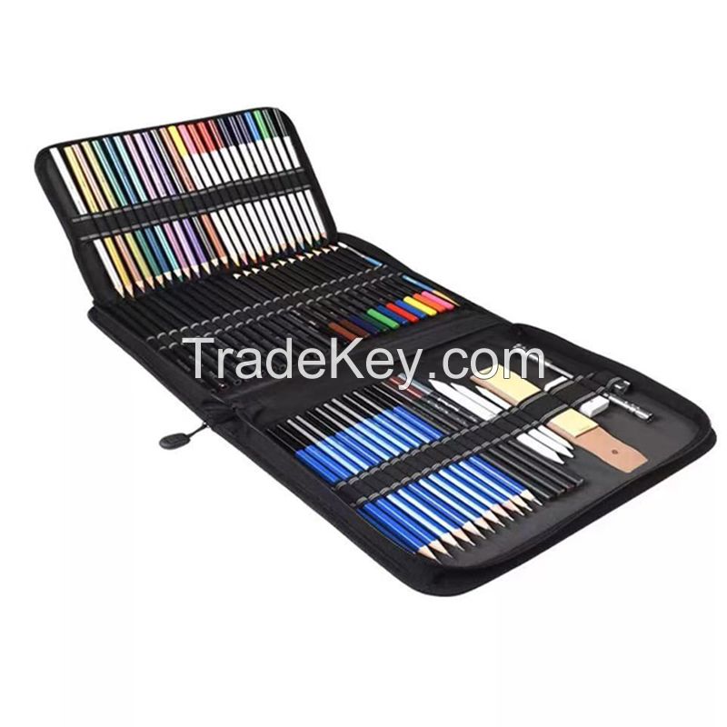 Professional Artist Assorted 72pieces Kit Sketch  Painting Color , Colored Pencils Art Set Drawing Pencil Water-soluble Metal Color Lead Supplies