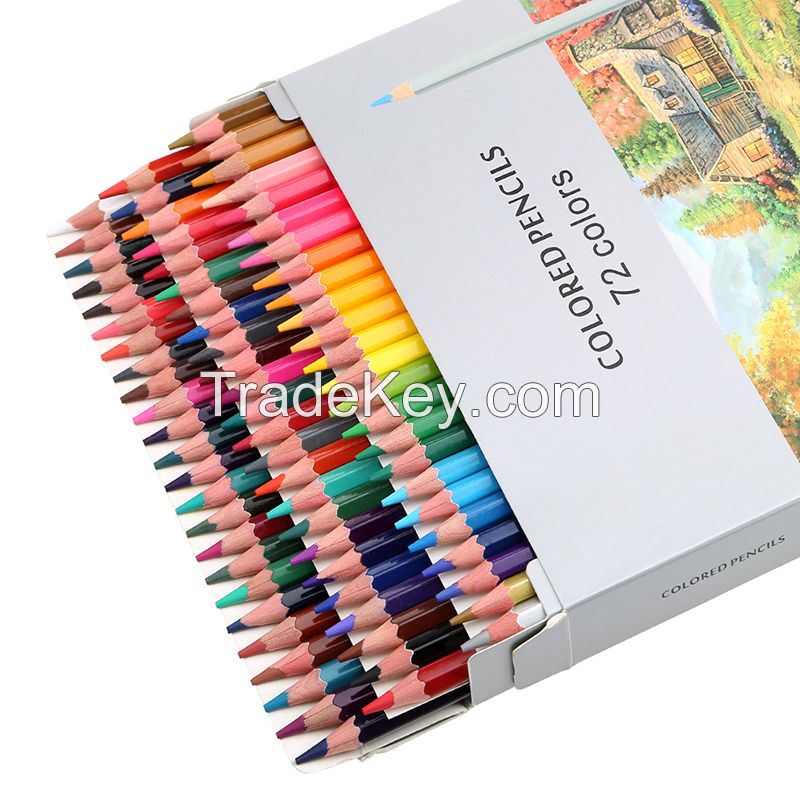  wholesale Oily color pencil Wooden Colour Pencils For Kids, 36 48 72 colored pencils with Paper Box