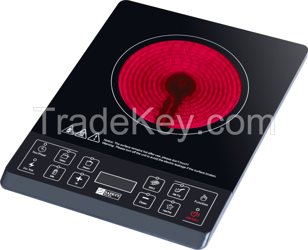 Best Seller 2000W induction cooker 29*37cm black glass plates set high standard commercial crystal plates induction cooktop