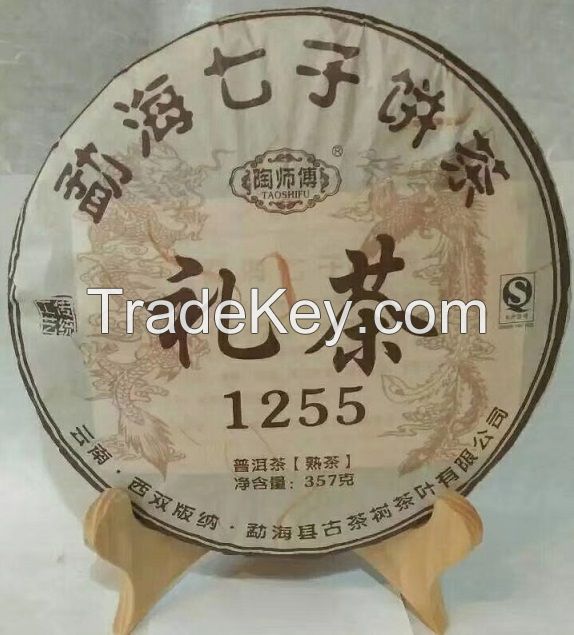 Wholesale Health Chiese Yunnan 357g  Shu Puerh Slimming Ripe Puer tea cake