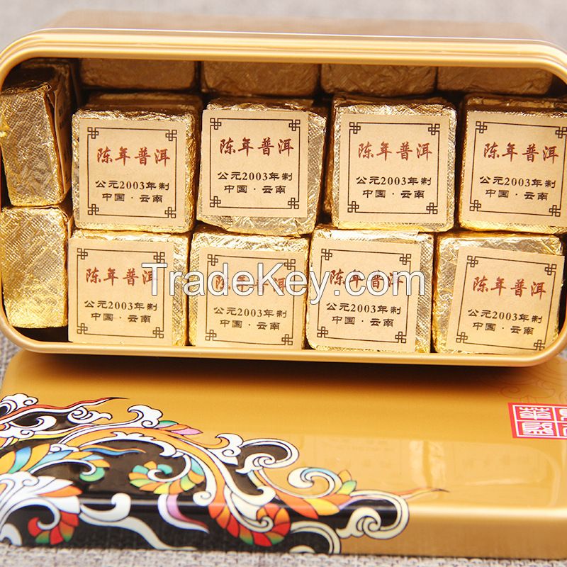 Wholesale Slimming Yunnan 5g*50 Mini 2013y Aged Shu Puerh Slimming Ripe Puer Tuo Cha in Tin Gift Tea 