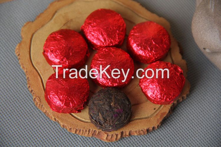 Wholesale Bulk 5g Rose Blended with Yunnan Shu Puer Slim Ripe Puerh Tuo Cha Anti-aging Herbal Tea