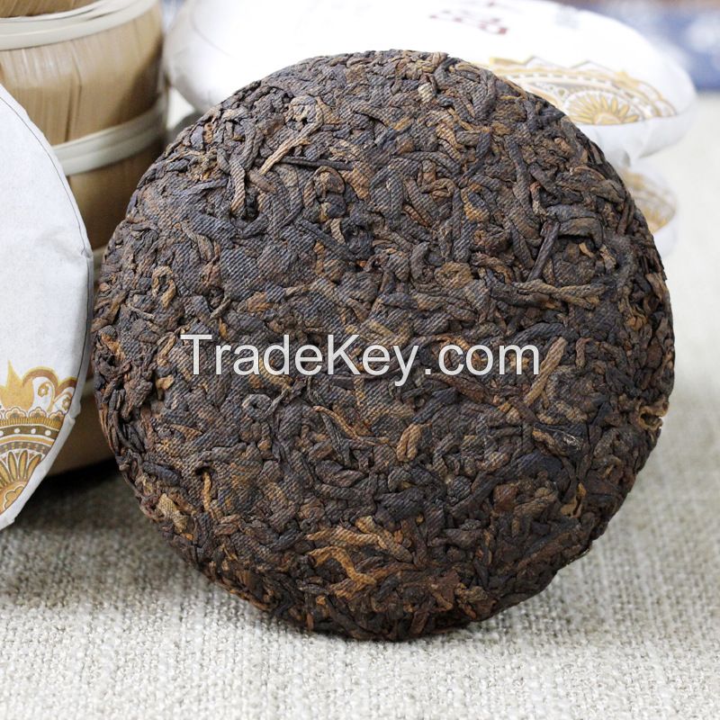 Wholesale Chinese Yunnan Health Bulang Mountain Aged Menghai 100g Ripe Puer Tea Cake Slim Detox Shu Puerh Tea