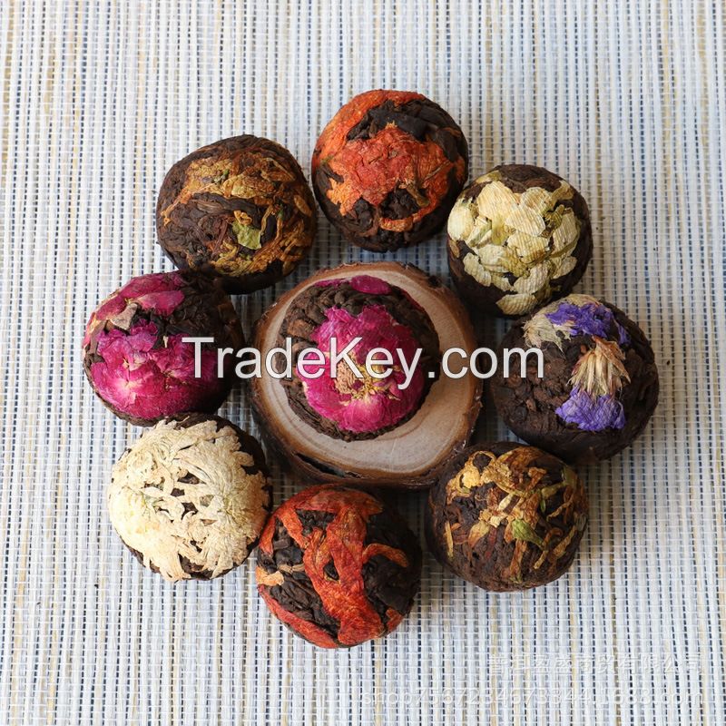 Wholesale Pirvate lable Chinese Health Natural Herbal Slim Ripe Puerh Blended with Flower Tea