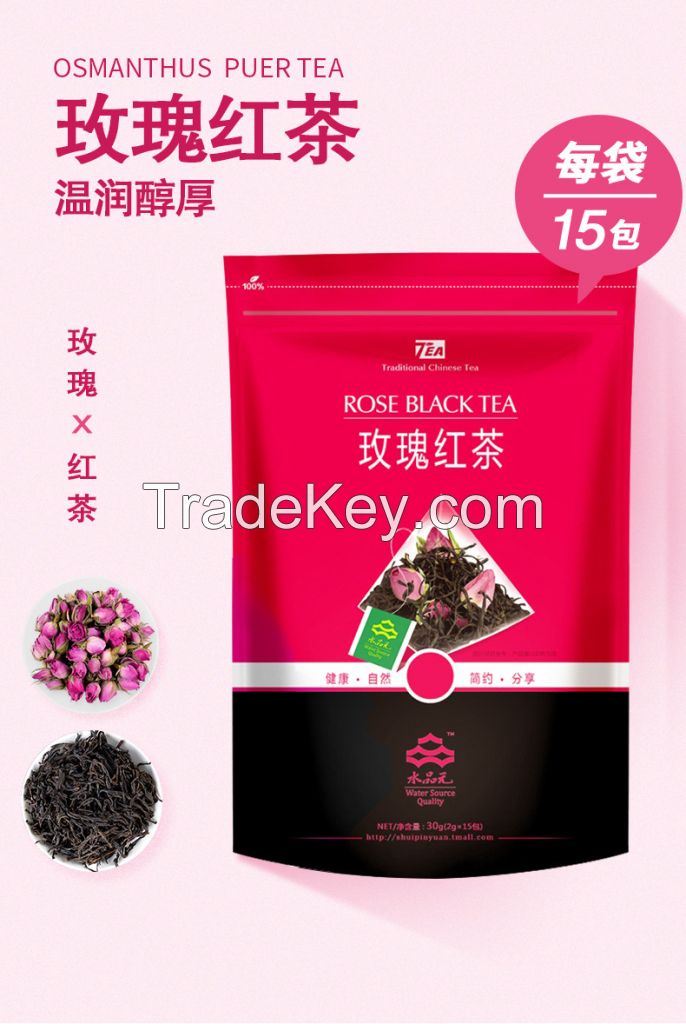 Wholesale Customized Lost Weight 2g*15 Rose Blended Yunnan Dianhong Black Tea in Tea Bag