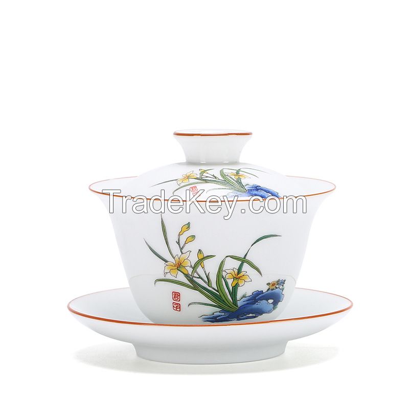 Factory Supply 200ml Porcelain Gaiwan (Covered Bowl) for Chinese Kung Fu Tea