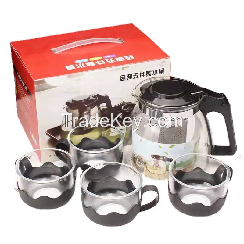 Wholesale 900ml PiaoYiBei Turkey Teapot with Filter and 4 Tea Cups Tea Set 