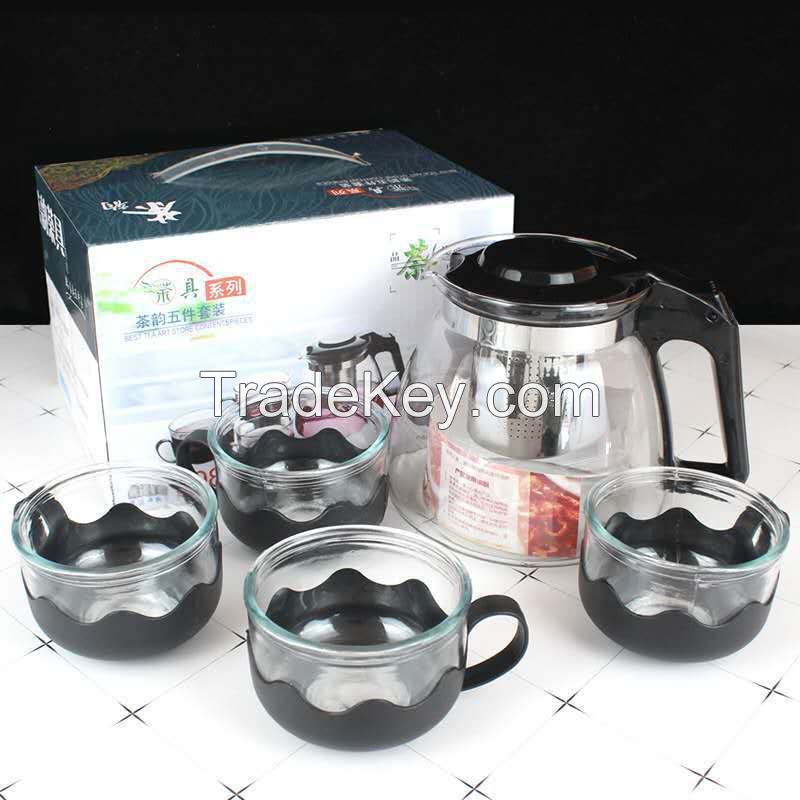 Wholesale 900ml PiaoYiBei Turkey Teapot with Filter and 4 Tea Cups Tea Set 