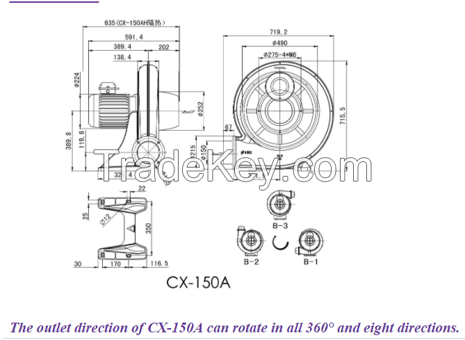 Ooguan Cx Series Centrifugal Blowers Blower Manufacturer in China (CX-150A)