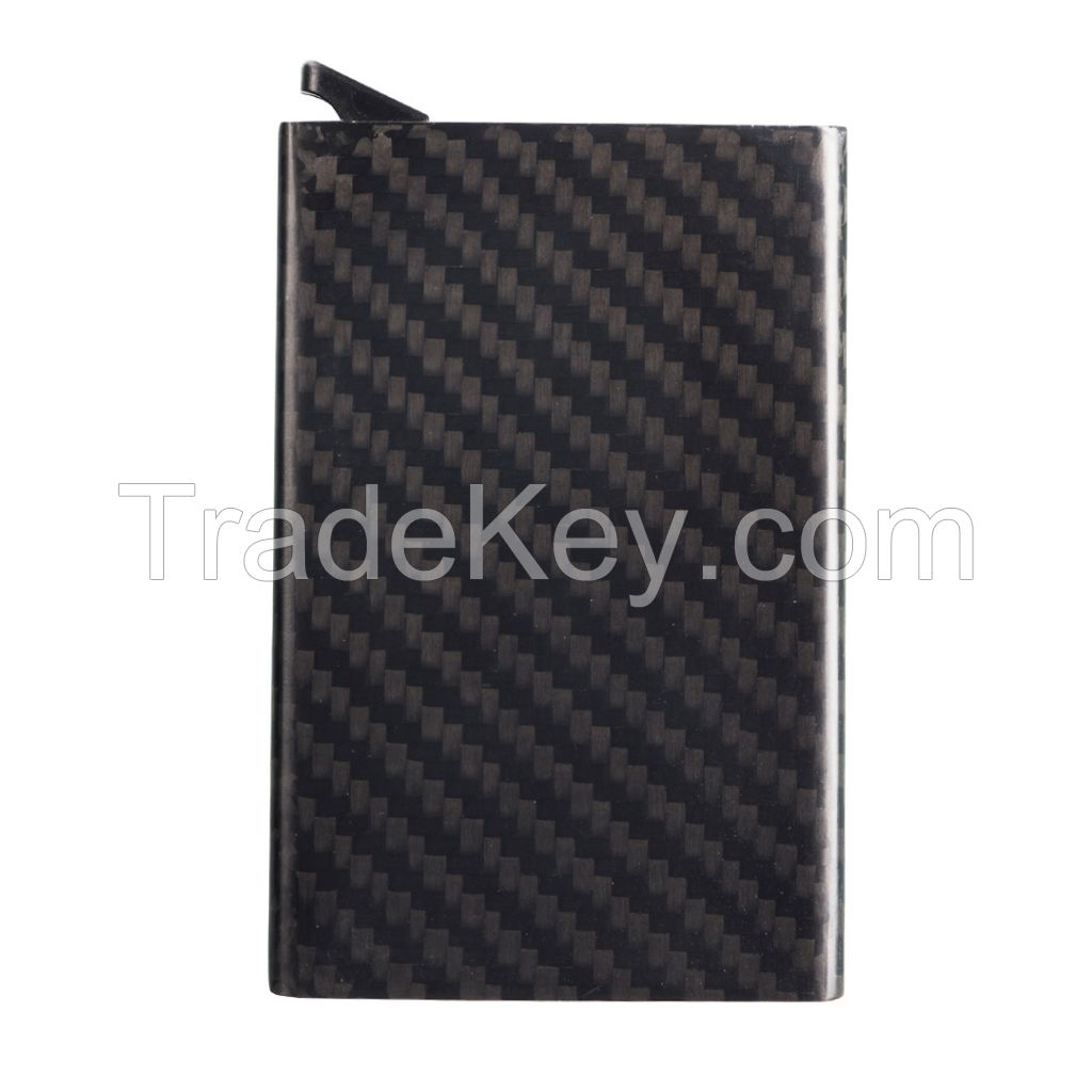 Carbon Fiber Wallet, Metal Money Clip Wallet, Minimalist Wallet for Men Aluminum Slim Cash Credit Card Holder