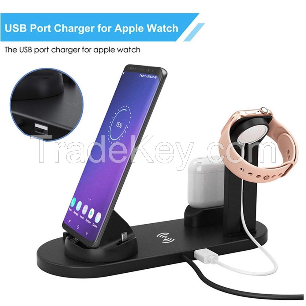 smart portable Qi phone holder watch fast wireless charging station pad dock wireless charger stand