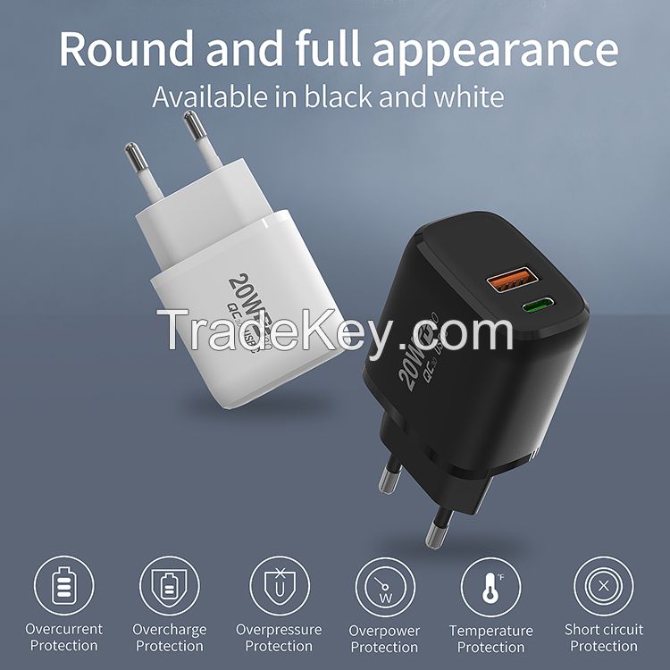 20W USB Type C portable charger wholesale Mini Quick Charge 3.0 QC PD USBC USB-C Fast Charging Travel Wall Charger